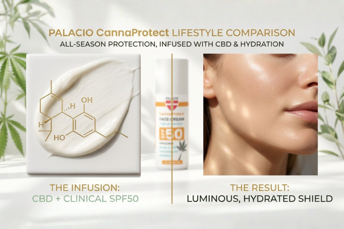 Palacio CannaProtect SPF50 Face Cream effekt