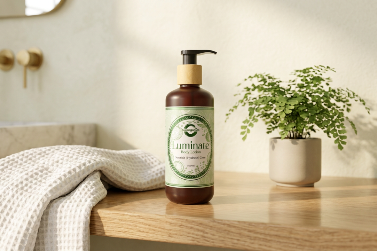 Raw Organics Luminate Body Lotion 500ml Naturlig Hudpleje