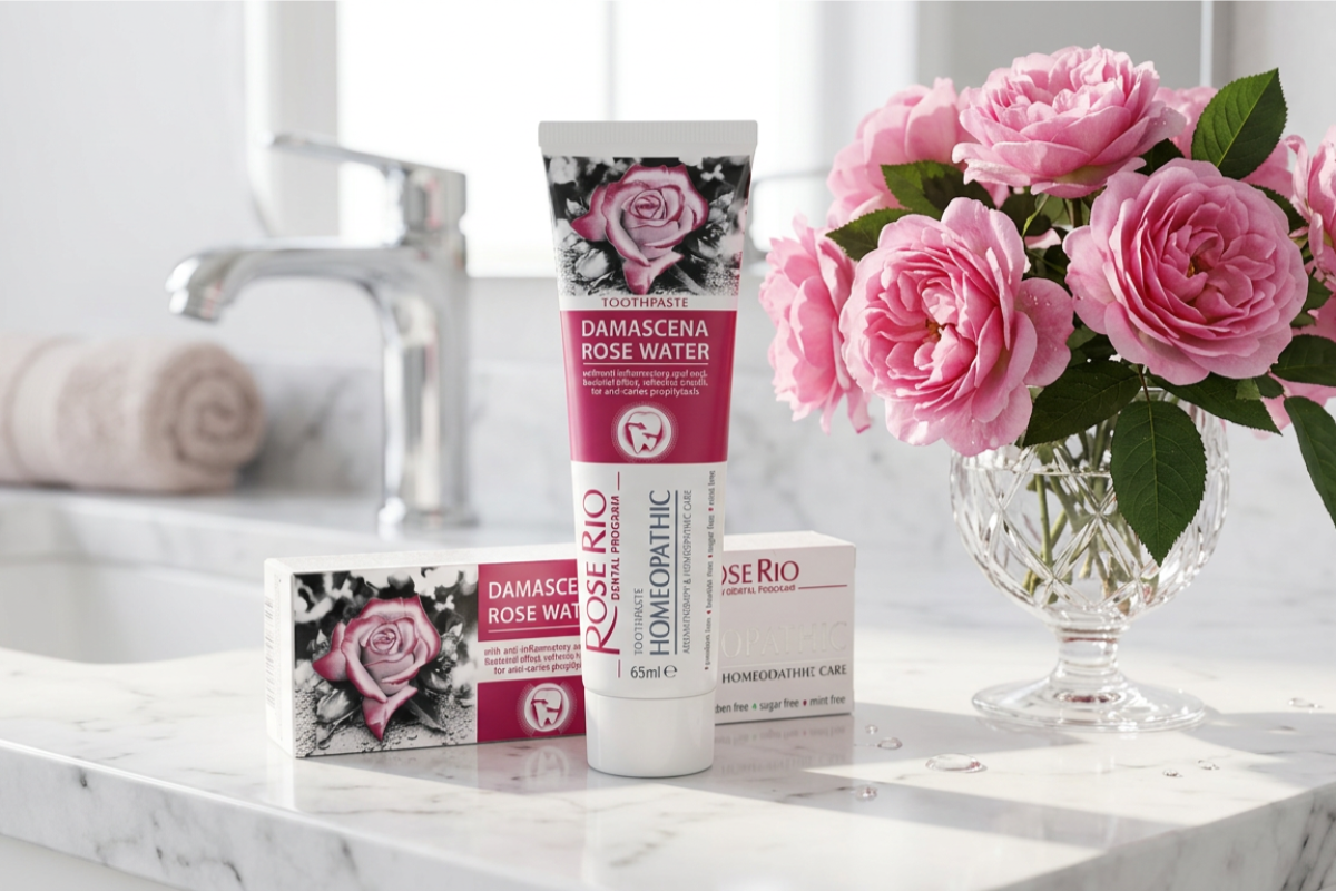 Rose Rio Damascena Rose Water Hom�opatisk Tandpasta 65ml - Botanisk Luksus