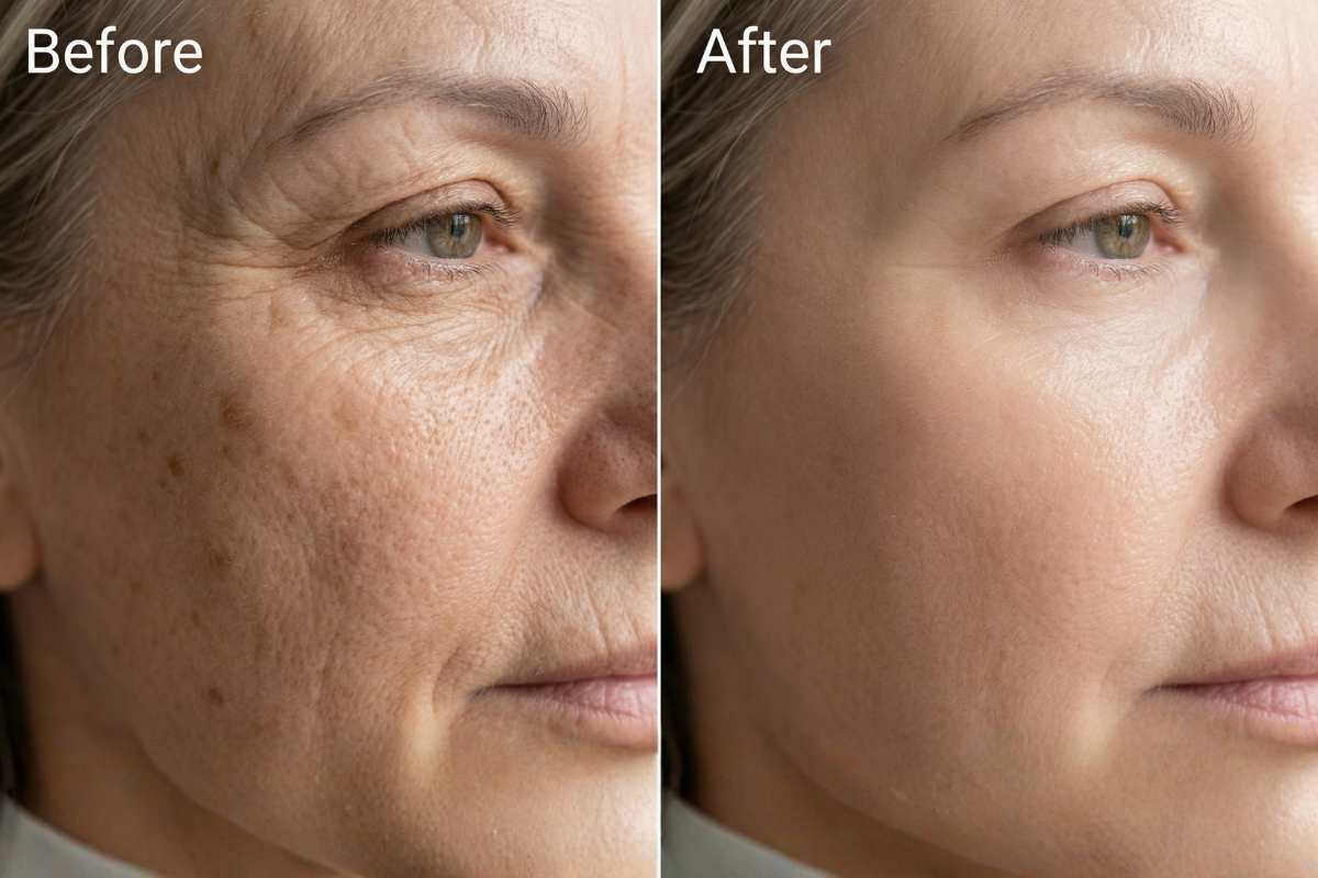 F�r og efter effekt af Snake Venom Natcreme