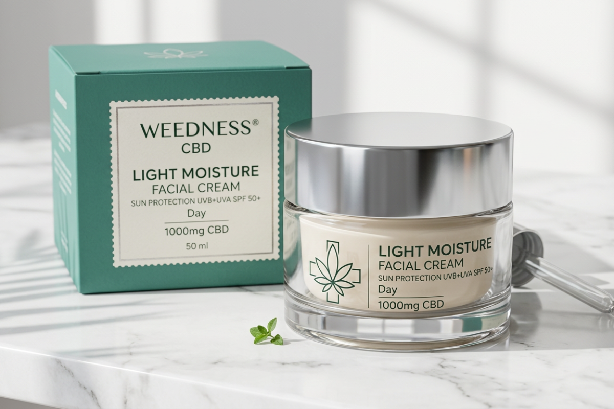 Weedness Light Moisture SPF 50+ Facial Cream med 1000mg CBD