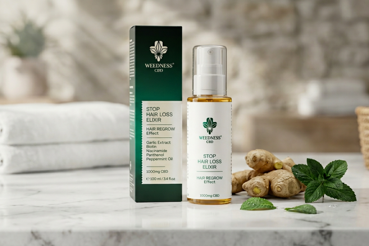 Weedness Stop Hair Loss Elixir 1000mg CBD Biotin Koffein