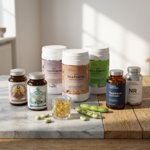 Proteiner & Genopbygning &ndash; Eksklusivt udvalg af danskproduceret planteprotein, Omega-3 og genopbyggende mineraler til optimal restitution.