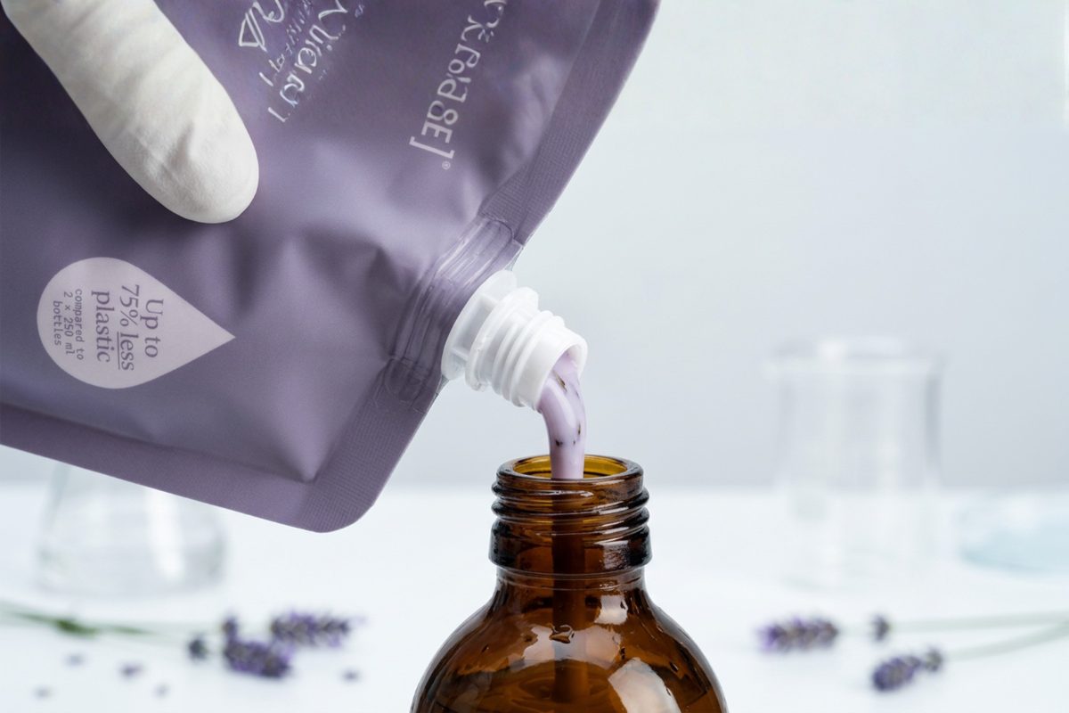 [RE�ESSENCE] Hand & Body Lotion Refill 500 ml med signaturduft af lavendel og fyrren�l hos Helseservice.