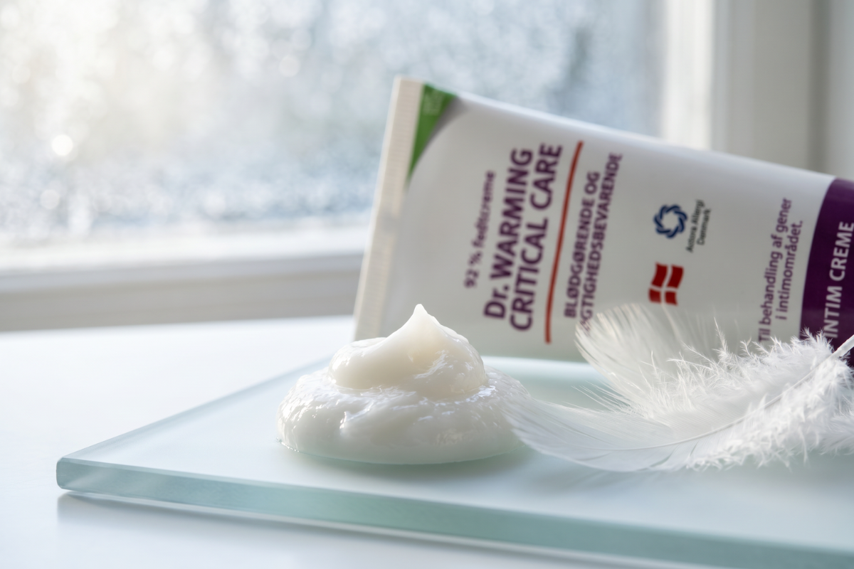Dr. Warming Critical Care Intime Creme 150 ml i hvid og lilla tube