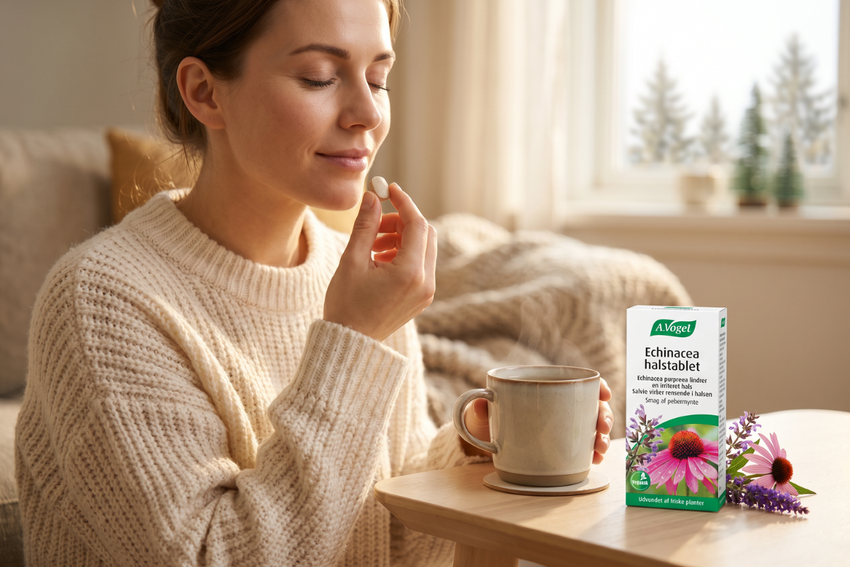 A. Vogel Echinacea halstablet pakke med r�d solhat og salvie blomster