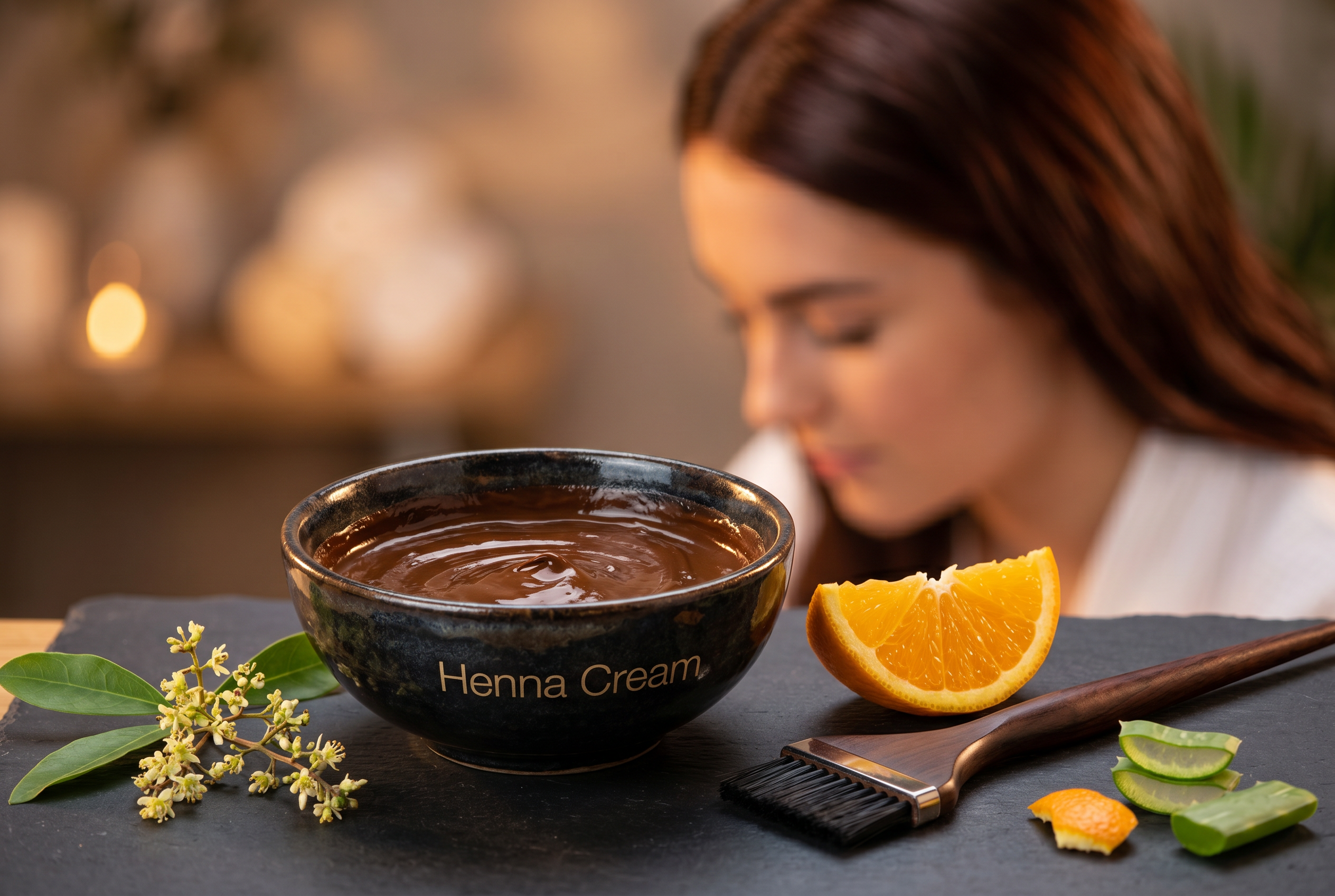 Tints of Nature Henna Cream Chocolate 70ml i �ske med brunt mandala-m�nster