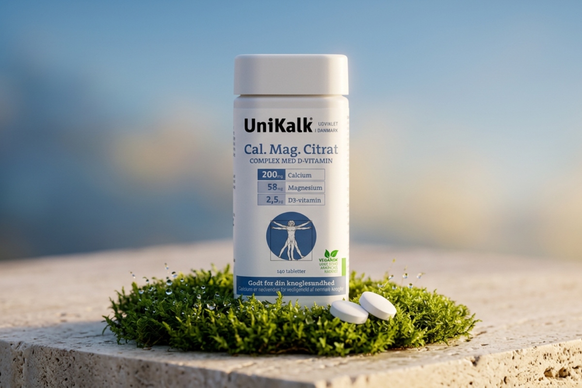 UniKalk Cal. Mag. Citrat Complex med D-vitamin 140 tabletter vegansk kalktilskud