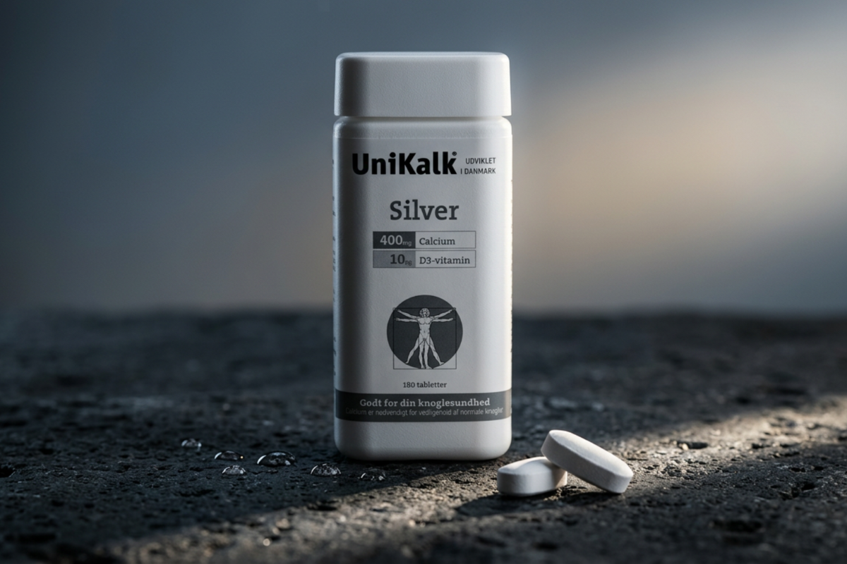 UniKalk Silver 180 tabletter kosttilskud med kalk og D-vitamin til kvinder 50 plus