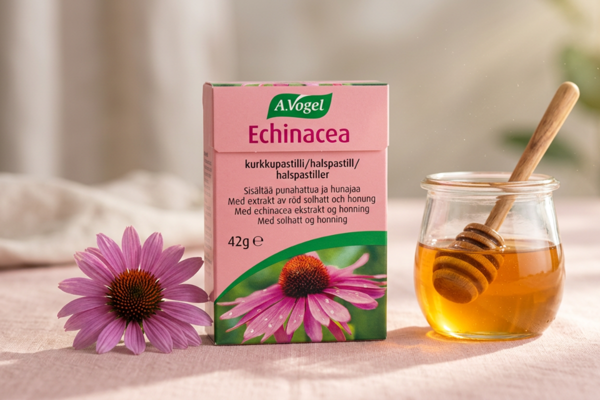 A.Vogel Echinacea Pastiller 42g � Lindrende halspastiller pr�senteret i luksus omgivelser
