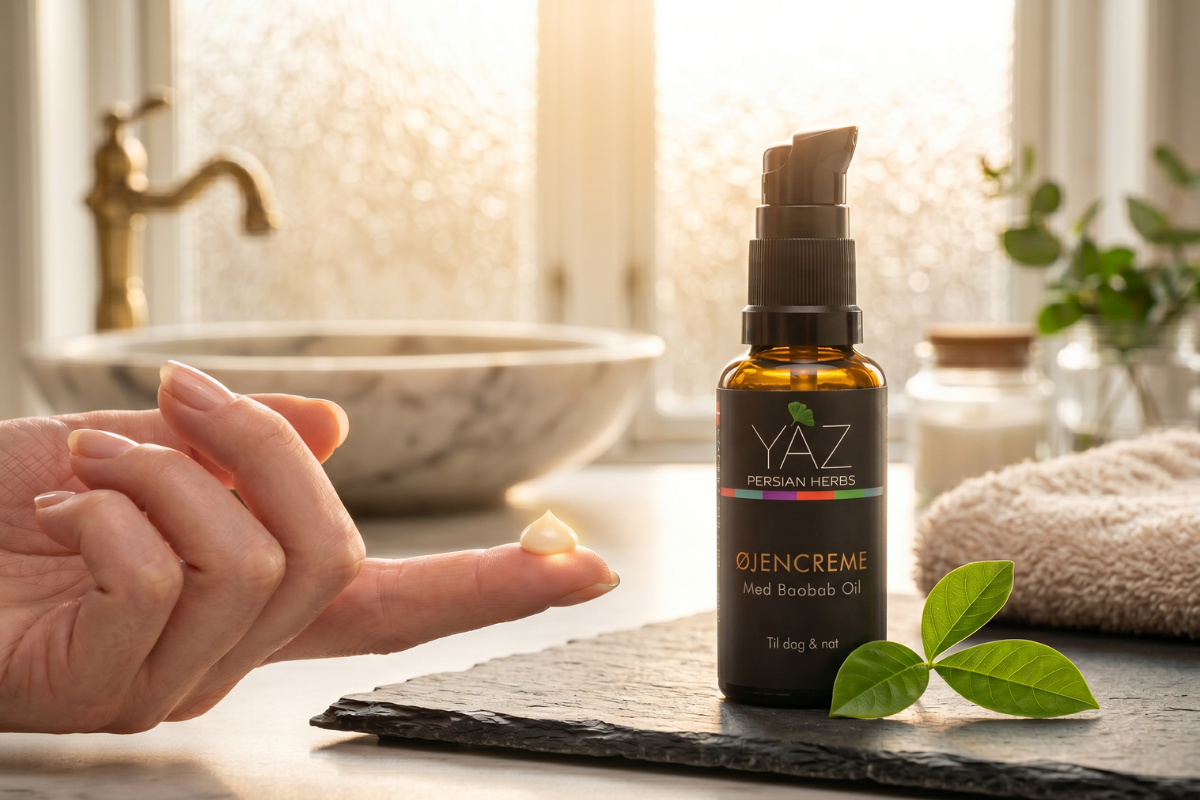 YAZ Persian Herbs �jencreme med Baobab olie i brun glasflaske