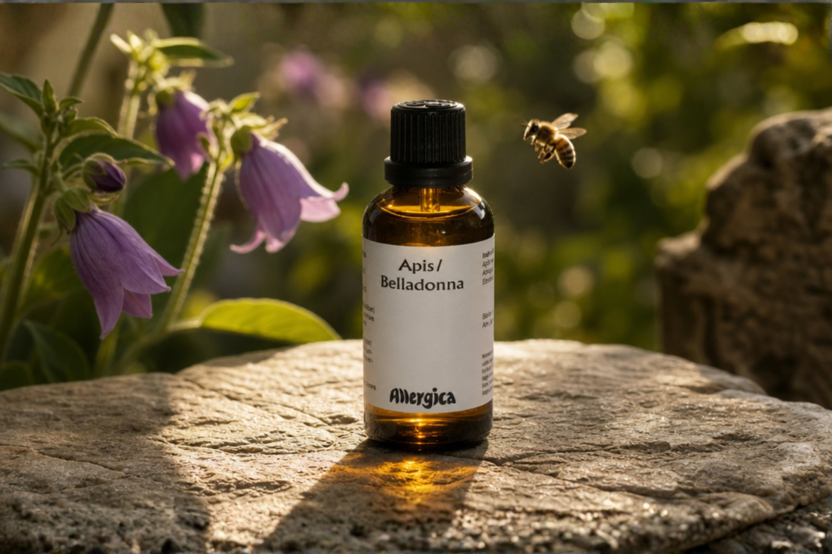 Allergica Apis/Belladonna 50 ml dr�ber � Seri�st h�ndpotenseret hom�opati hos Helseservice.