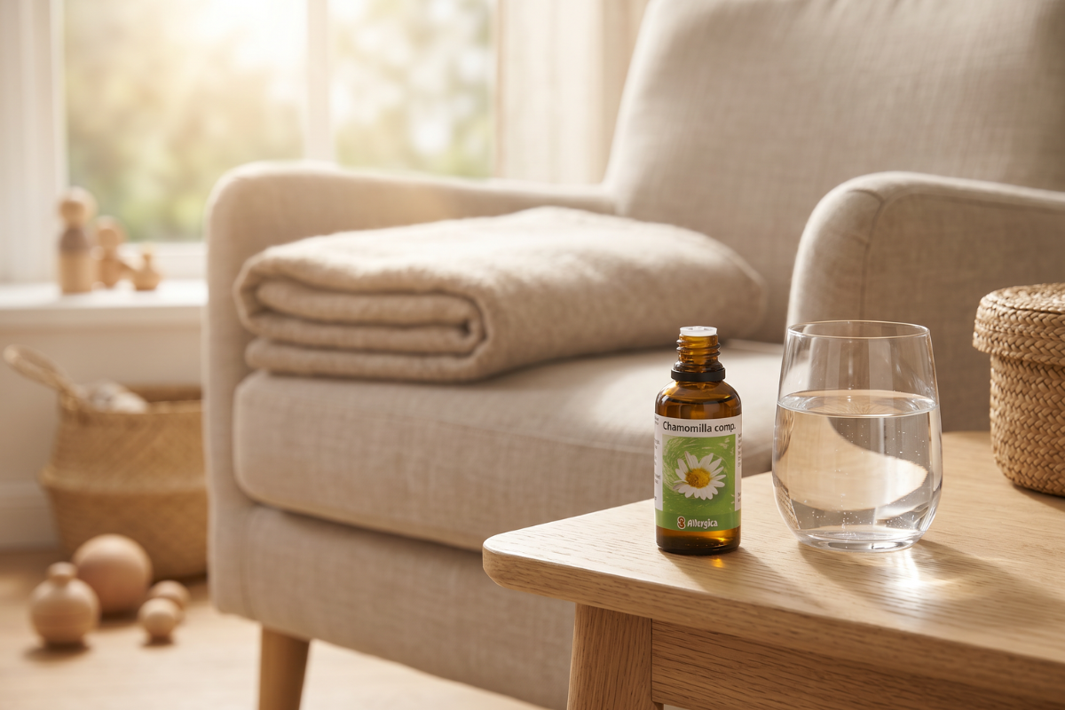 Den klassiske m�rkebrune apoteker-glasflaske fra Allergica. Etiketten pr�senterer navnet Biron over en smuk baggrund af gule farver og for�rs-silhuetter. Flasken indeholder 50 ml dr�ber og har en praktisk indbygget dr�bet�ller.