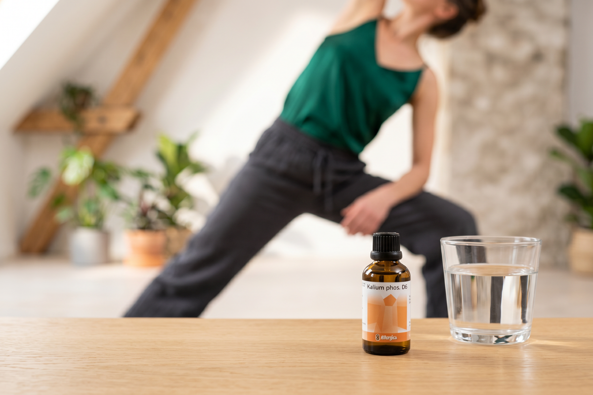 Den klassiske m�rkebrune apoteker-glasflaske fra Allergica. Etiketten har et varmt orange og ferskenfarvet design med et stiliserede krystallinsk motiv. Flasken indeholder 50 ml dr�ber og har en indbygget dr�bet�ller i toppen.