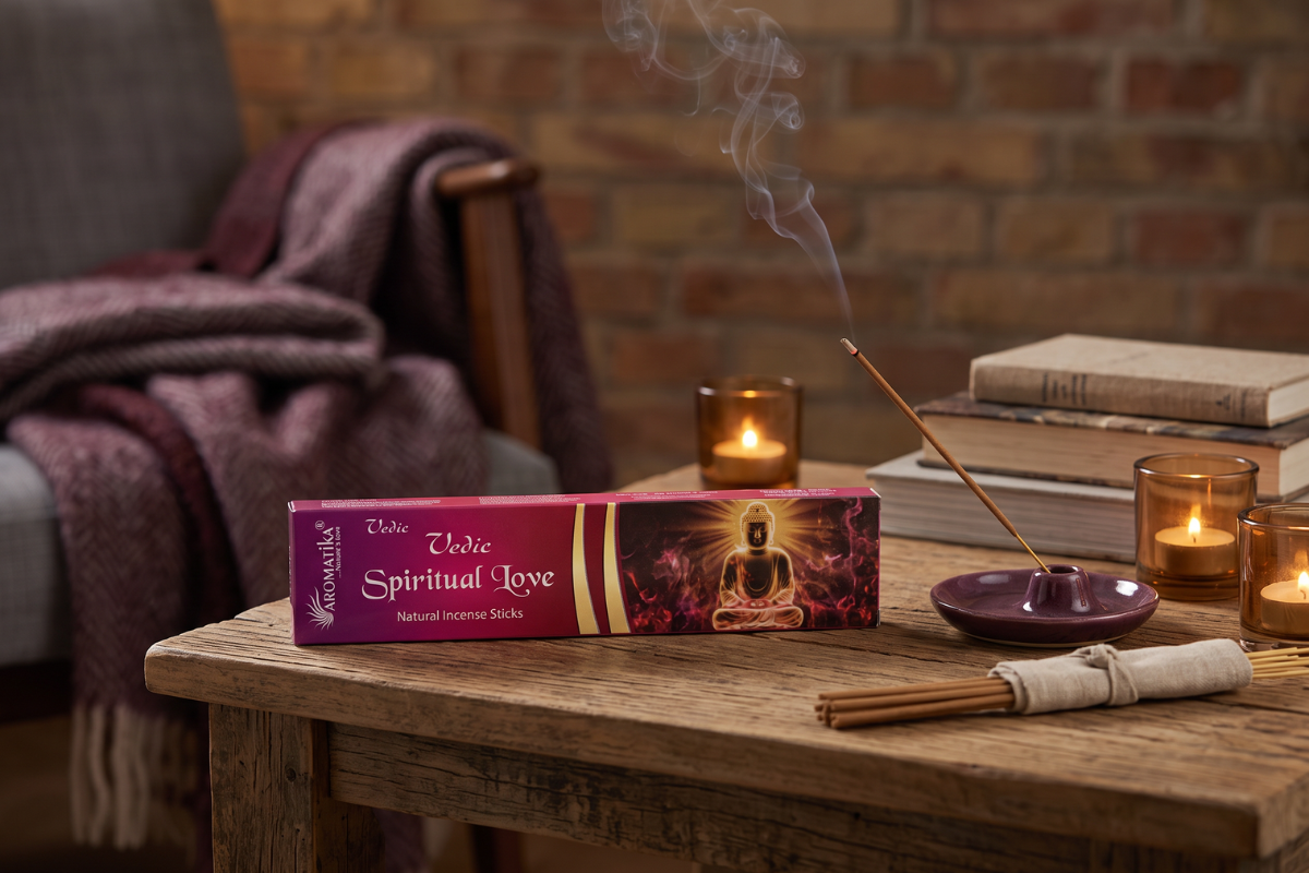 Aromatika Vedic Spiritual Love r�gelsespinde, 15 g i stemningsmilj�