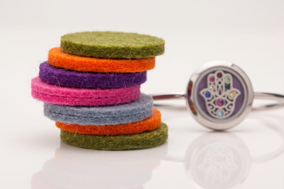 Udskiftelige filt-pads i many farver til aromaterapi