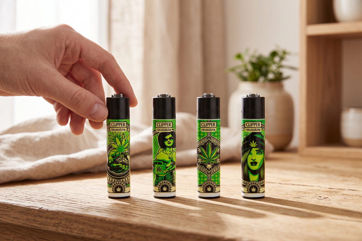 Clipper Premium Lighter - Grass Art 2 Ass.
