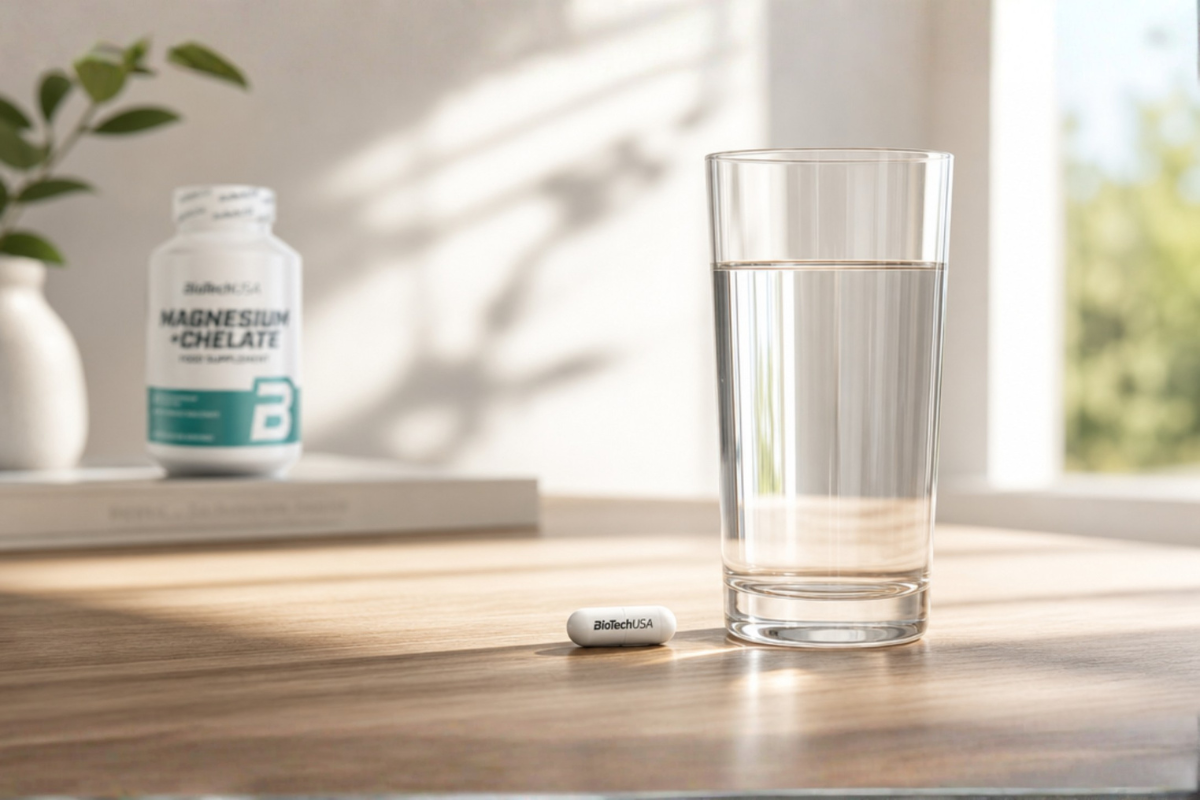 BioTechUSA Magnesium + Chelate 60 kapsler kosttilskud pr�senteret p� shoppen med fokus p� h�j optagelighed.