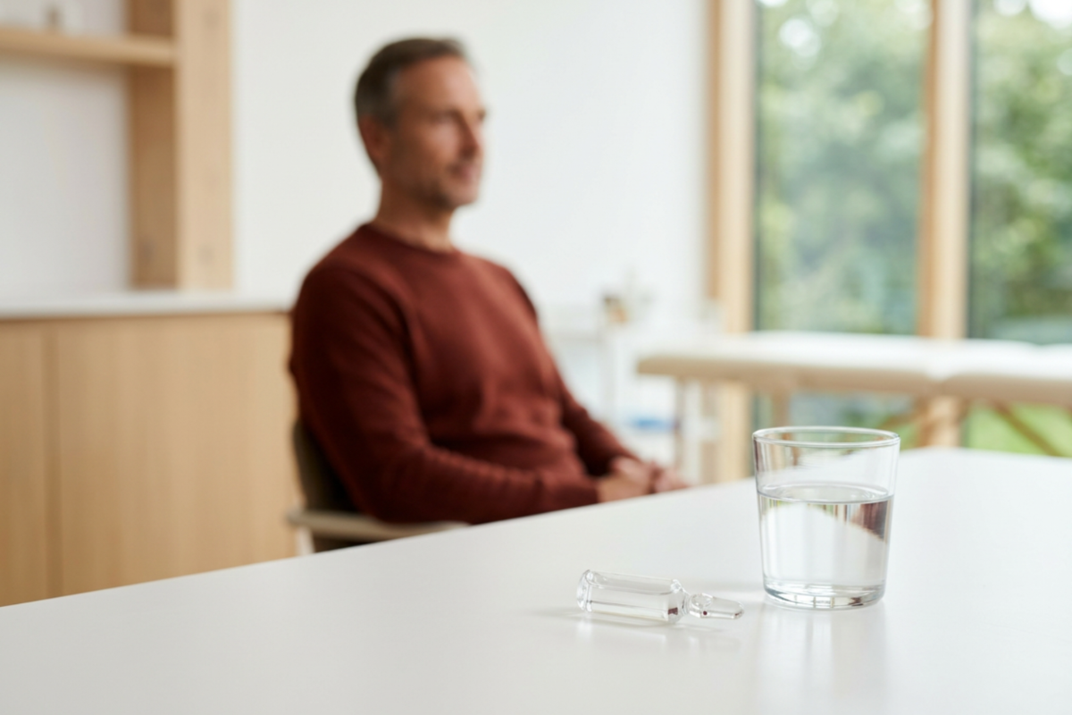 En klassisk r�d og hvid �ske fra den tyske producent Heel. Navnet Prostata suis Injeel st�r tydeligt skrevet. �sken indeholder 10 sterile hom�opatiske engangsampuller � 1,1 ml.