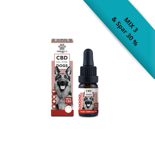 Cannaline CBD PET oil 10% specialolie til store hunde hos Helseservice.