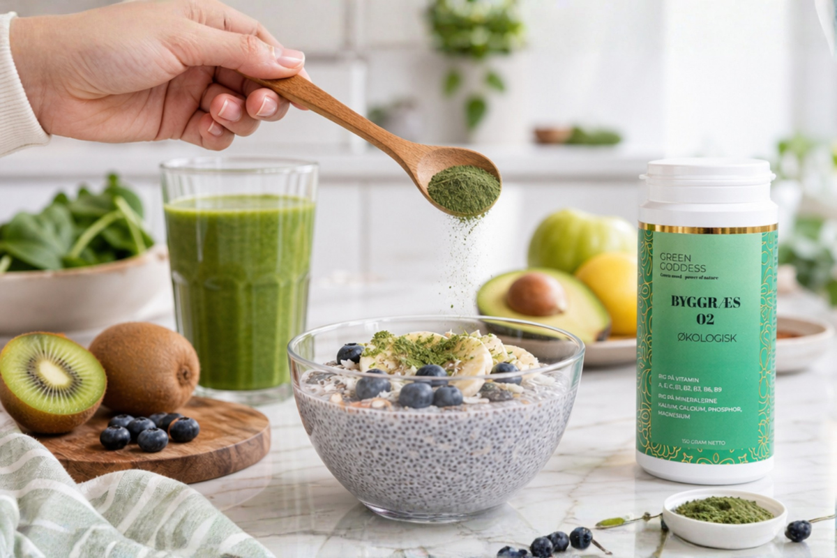 Green Goddess Byggr�s 02 �KO 150g emballage pr�senteret p� shoppen.
