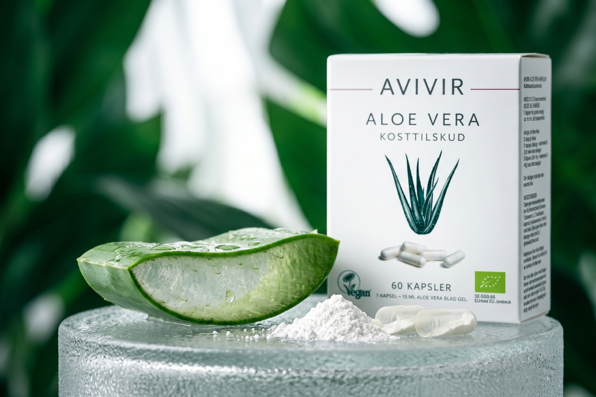 AVIVIR �kologiske Aloe Vera kapsler ACTIValoe 60 styk til immunforsvar og ford�jelse