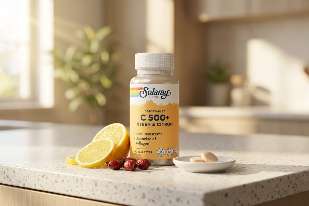 Solaray C-vitamin C500+ hyben citron 100 depottabletter kosttilskud