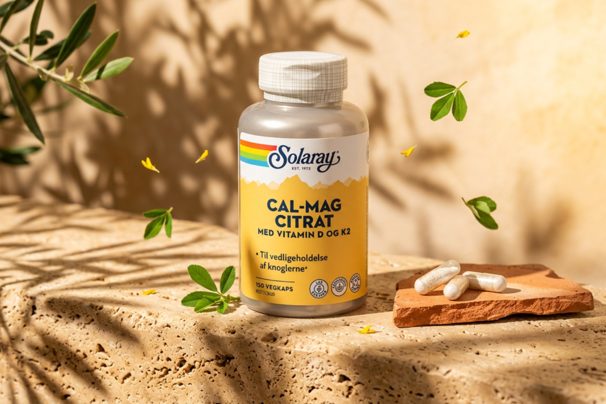 Solaray Cal-Mag Citrat med vitamin D og K2 150 kapsler kosttilskud til knogler og muskler