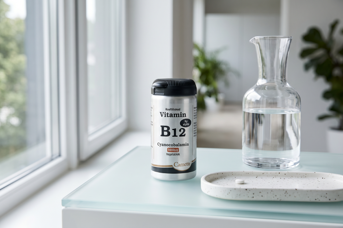 Camette Vitamin B12 1000 ug 90 tabletter h�jdoseret kosttilskud i s�lvb�tte