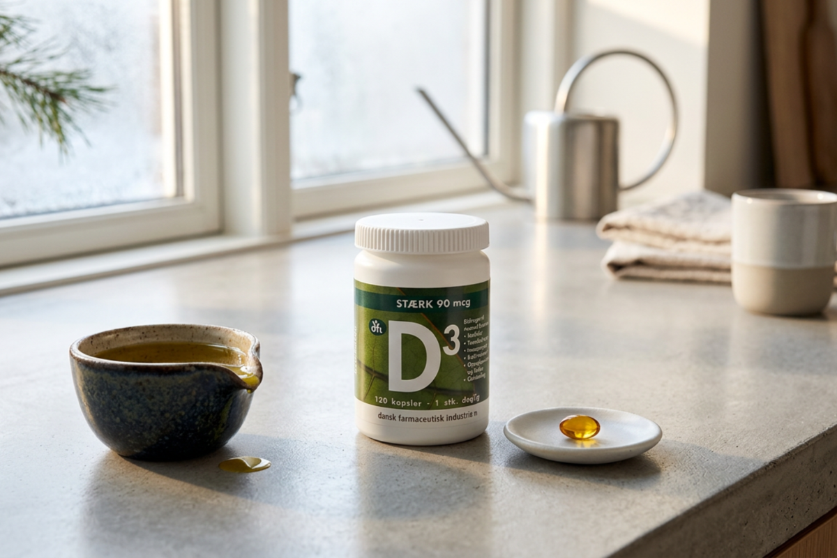 DFI D3-vitamin 90 mcg 120 kapsler st�rk D-vitamin i olivenolie