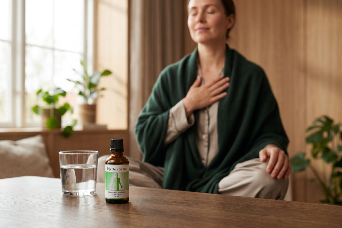 Holistica Medica Hjerte chakra 50 ml i m�rkebrun glasflaske med dr�bet�ller.