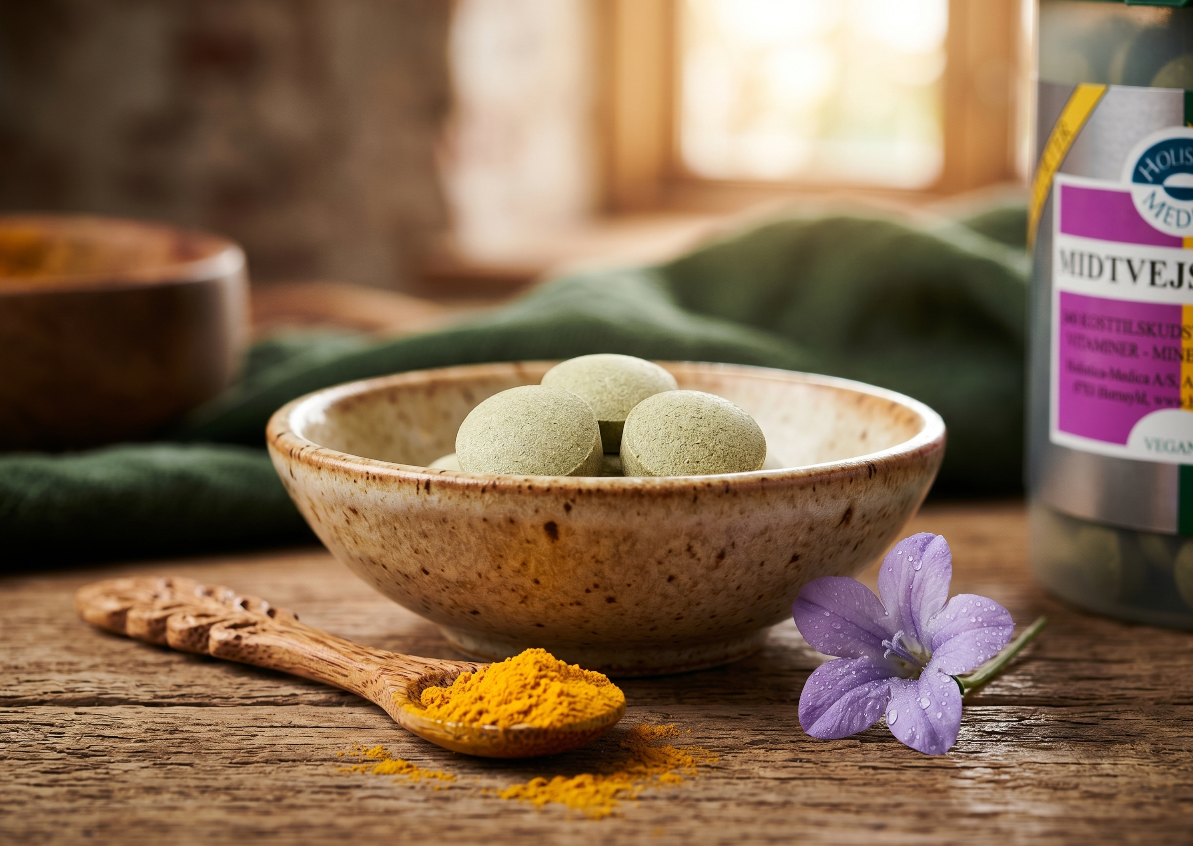 Holistica-Medica Midtvejspillen 340 stk. vegansk kosttilskud i gr�n b�tte