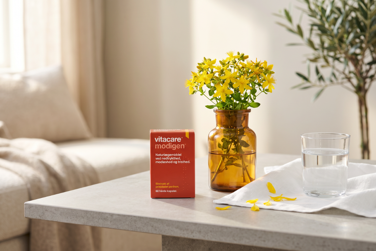 Vitacare Modigen 60 kapsler naturl�gemiddel perikon mod tristhed