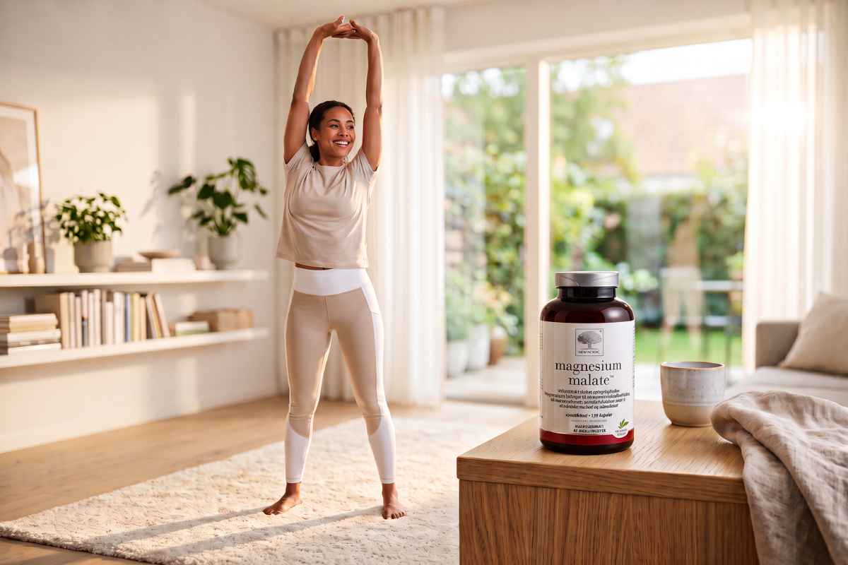New Nordic Magnesium Malate, 270 kapsler, stor m�rk d�se med s�lv l�g.