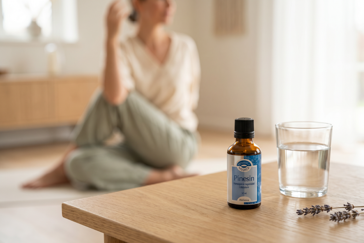 Holistica Medica Pinesin 50 ml i m�rkebrun glasflaske med dr�bet�ller.