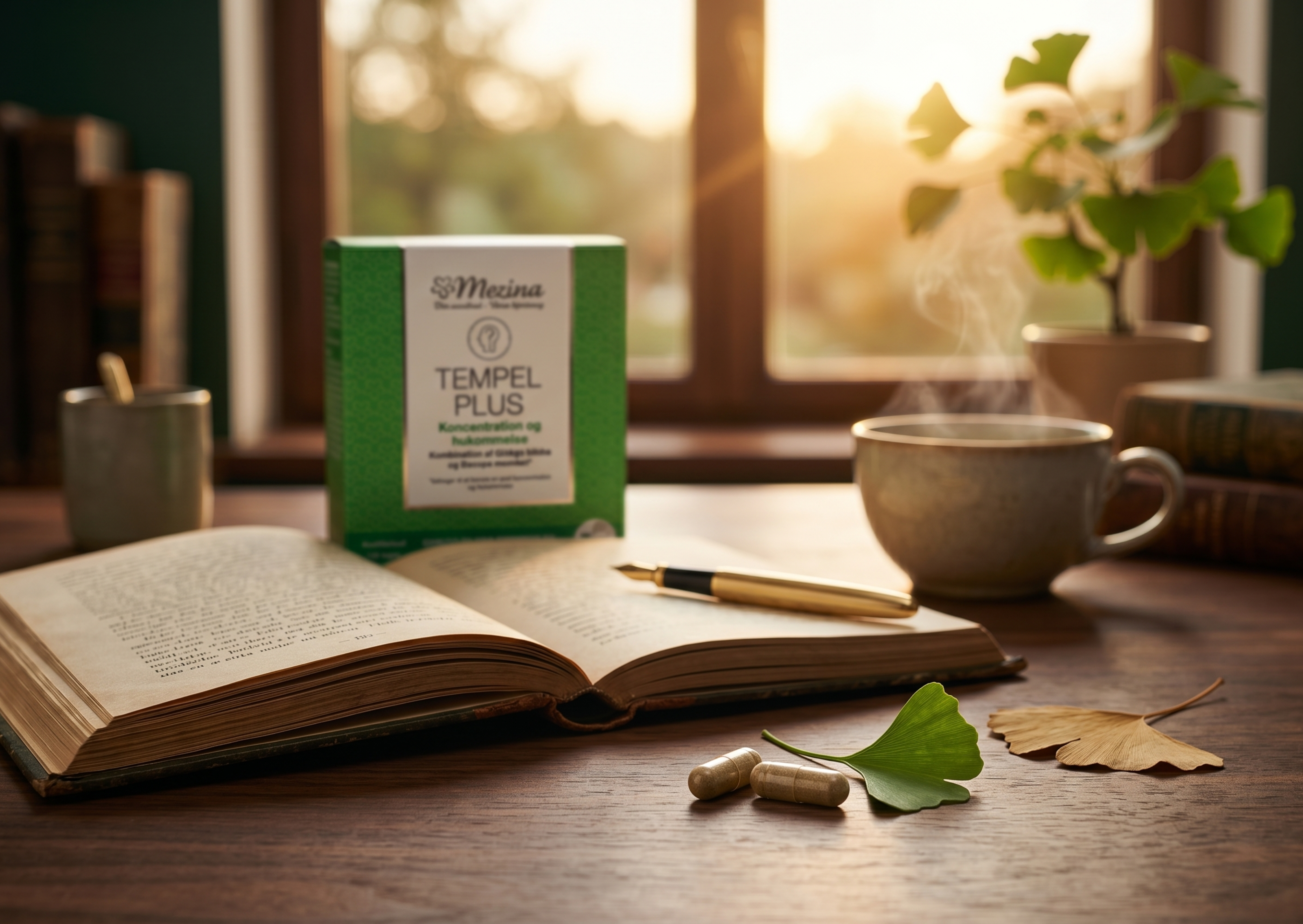 Mezina Tempel Plus 120 kapsler med Ginkgo Biloba og Bacopa monnieri