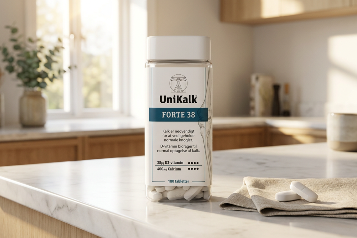 UniKalk Forte 38 calcium og D-vitamin kosttilskud til knoglerne