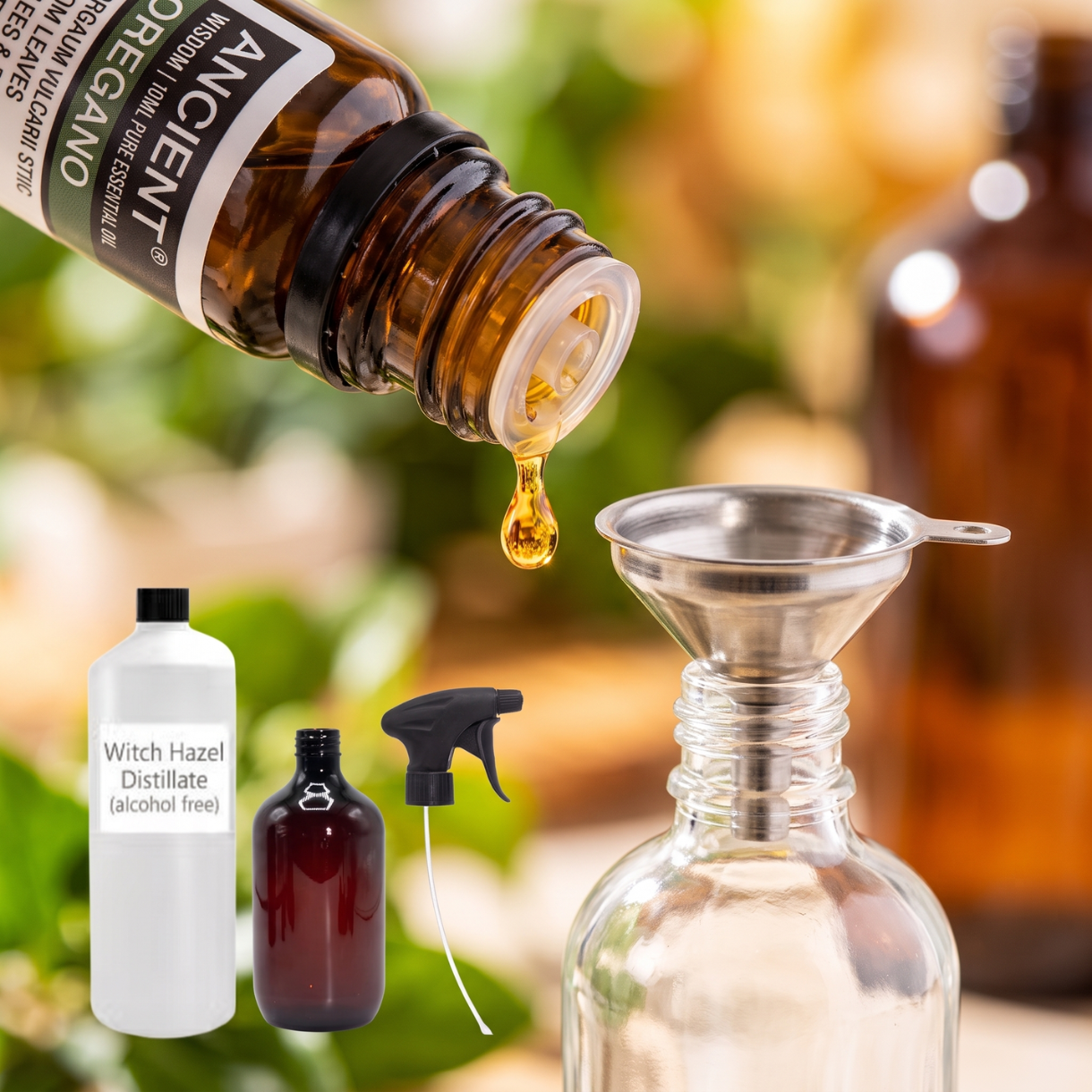 Sprayflasker og Witch Hazel Troldnød til DIY hudpleje
