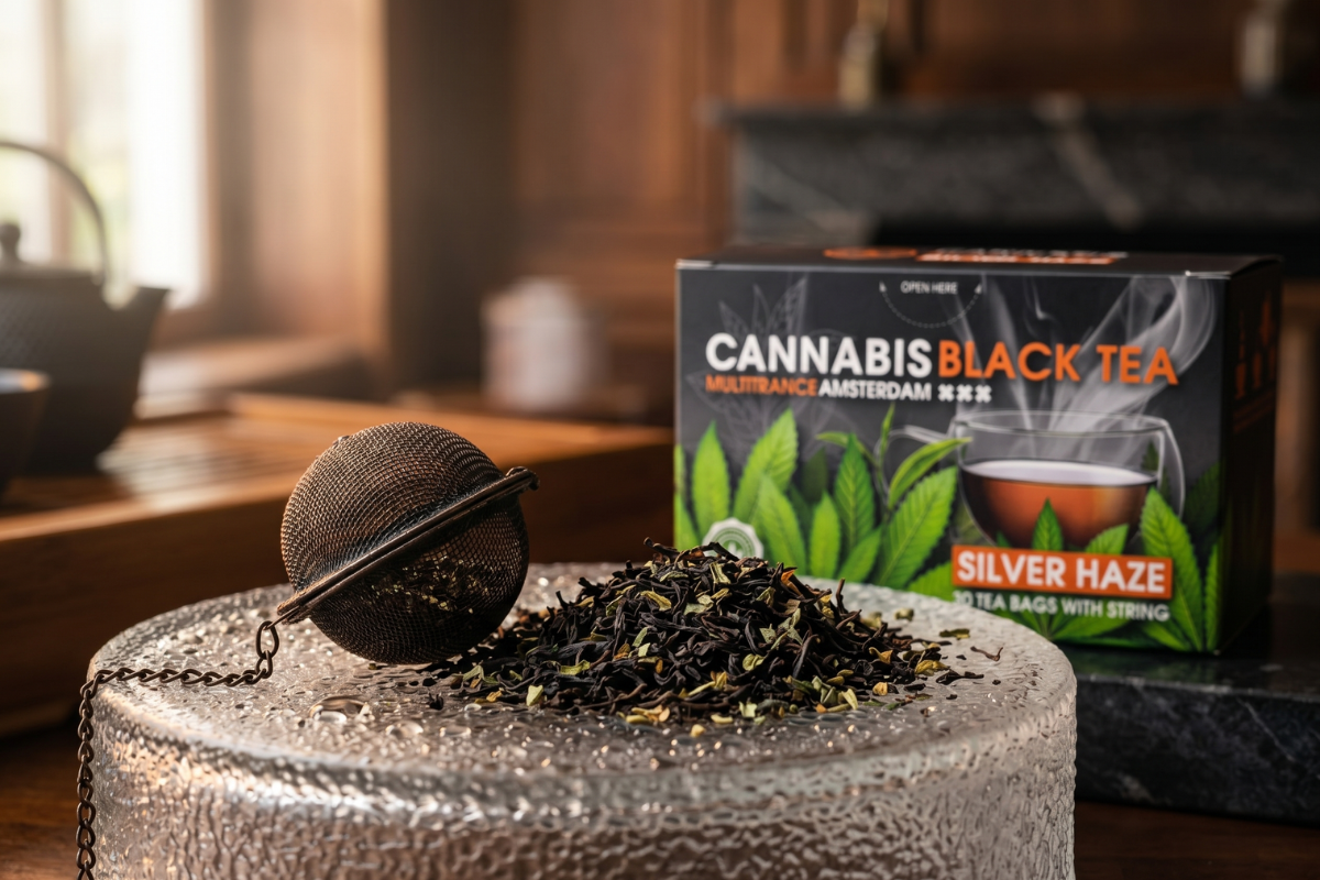 Multitrance Amsterdam Cannabis Black Tea Silver Haze 20 tebreve i sort �ske