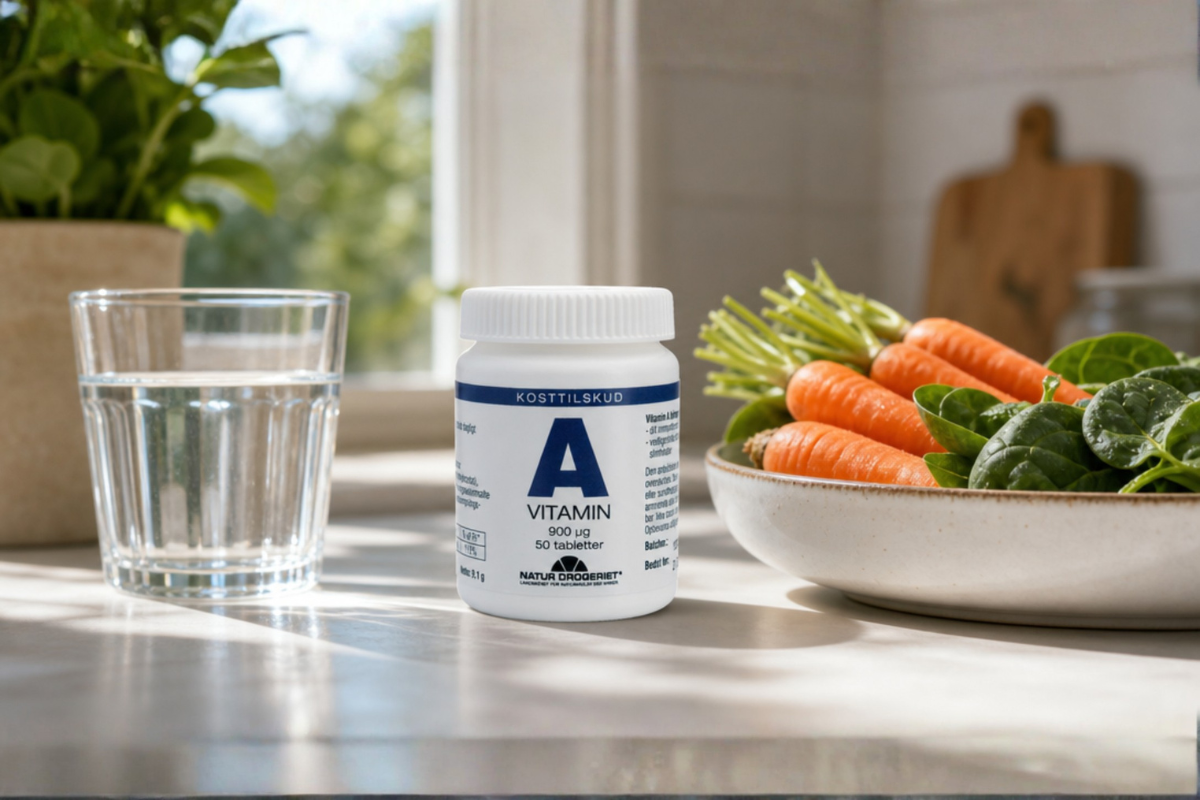 Natur-Drogeriet A-vitamin 900 mcg 50 tabletter � Effektivt kosttilskud til syn og hud hos Helseservice.