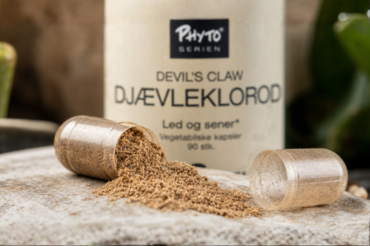 Natur-Drogeriet Dj�vleklorod 90 kapsler i Phyto-serien til fleksible led og sener.