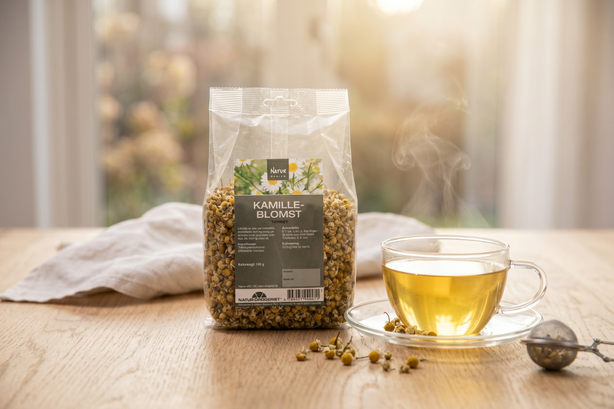 Natur-Drogeriet Kamilleblomst 100 g gennemsigtig pose med hele t�rrede blomster