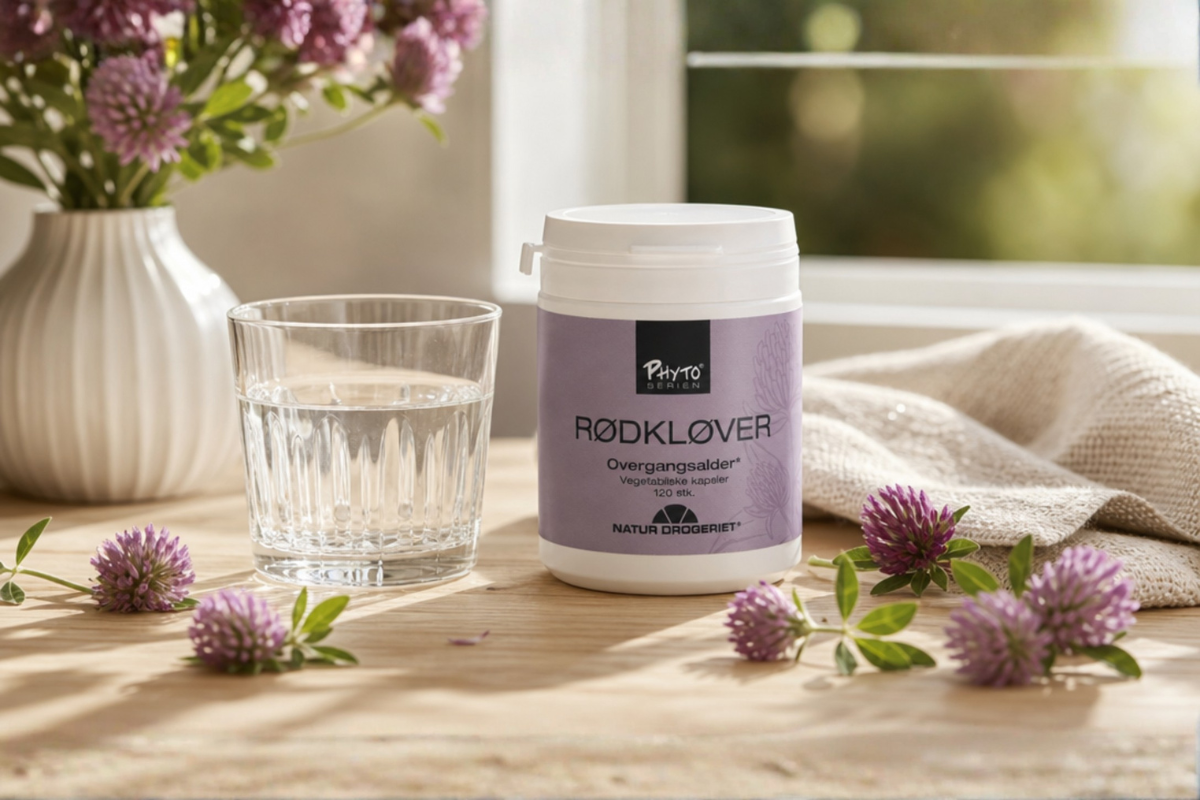 Natur-Drogeriet R�dkl�ver 400 mg 120 kapsler � naturlig st�tte til overgangsalderen med isoflavoner.