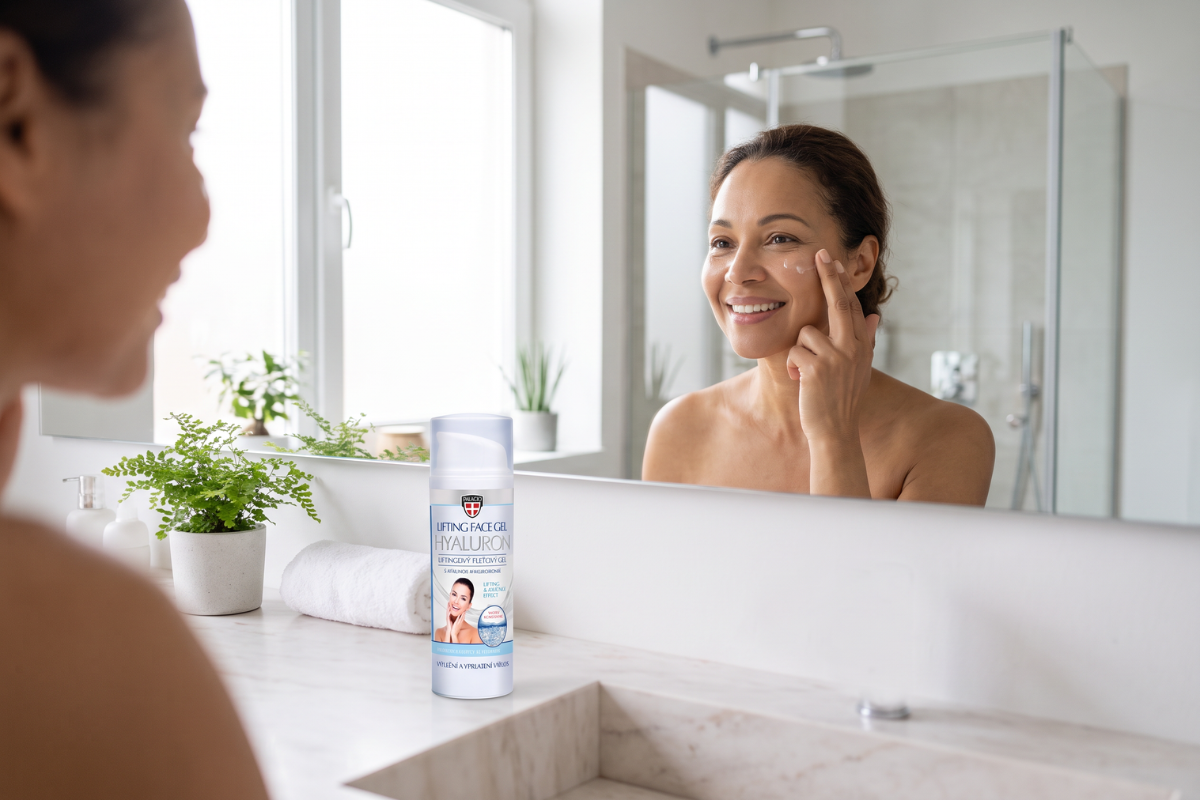 Palacio Lifting Ansigtsgel 50 ml - slank, hvid flaske med pumpe og bl� tekst.
