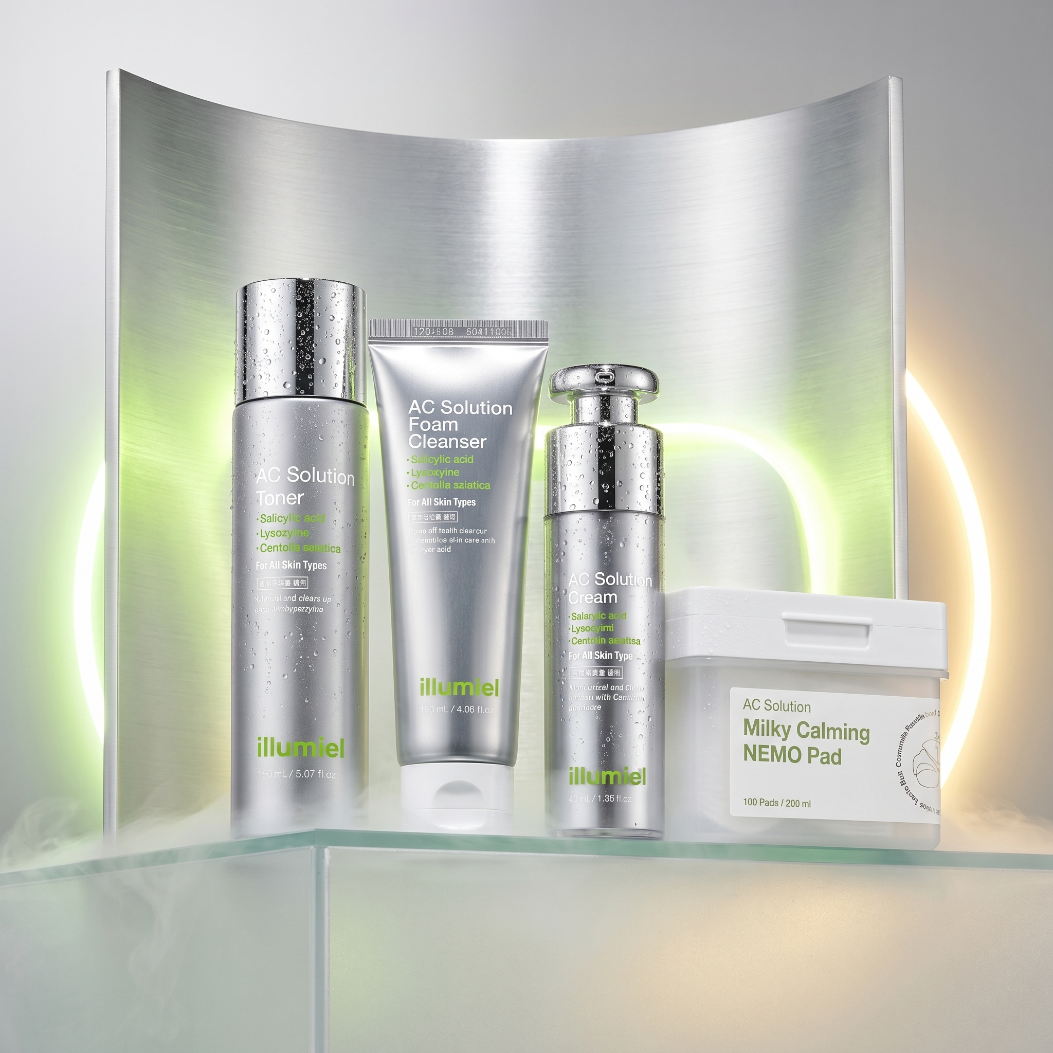 Illumiel Luksus K-Beauty Clear Calming samlet hudplejeserie til uren og sensitiv hud