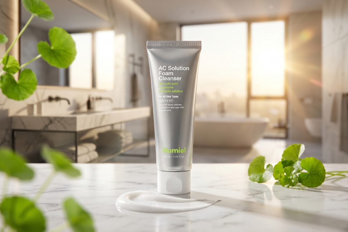 Illumiel AC Solution Foam Cleanser 120ml luksuri�s s�lvtube til koreansk ansigtsrens