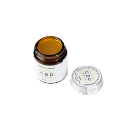 Pharma Hemp Healing CBD Balm 20% (6000mg) i en hvid 30ml krukke med s�lvl�g, vist p� en lys, neutral baggrund.