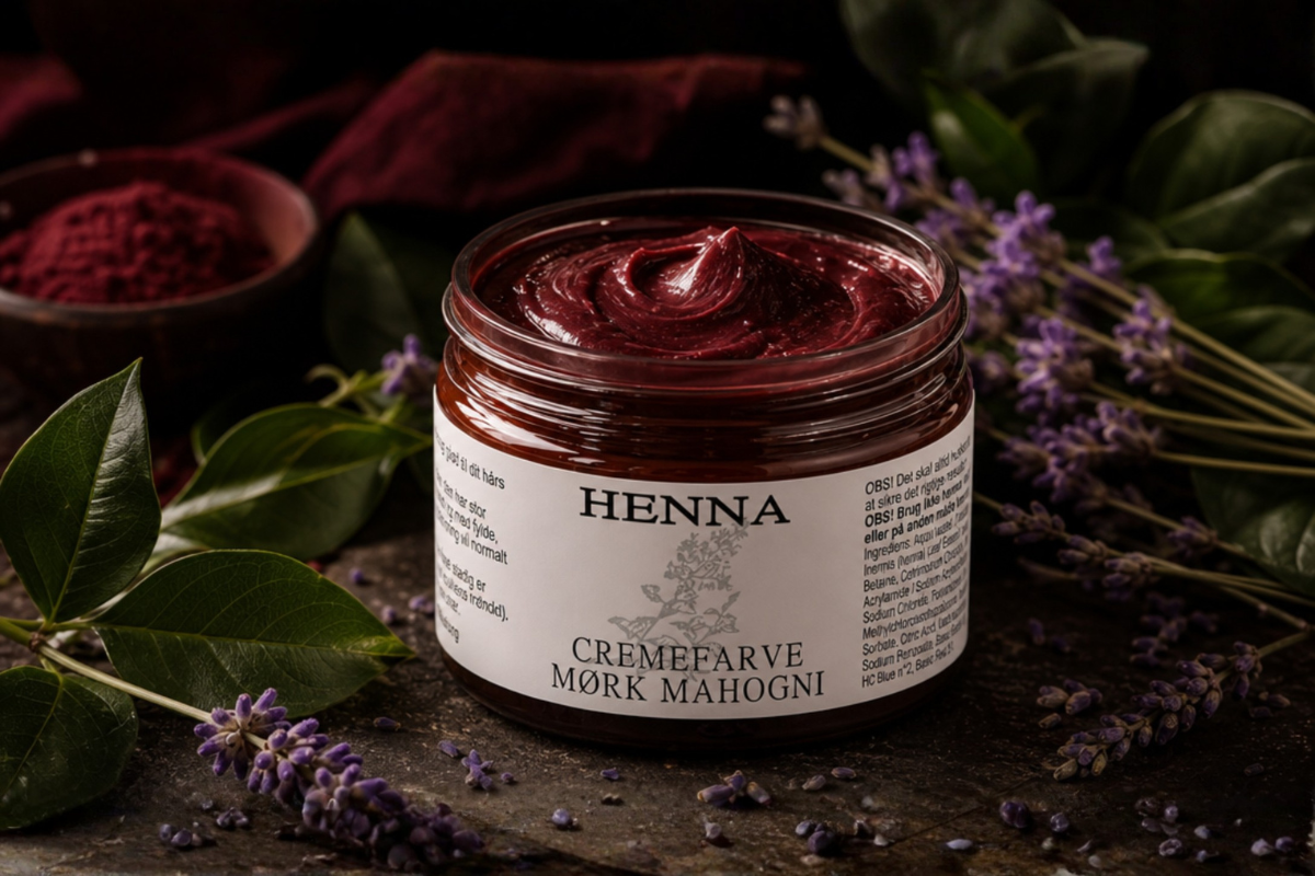 R�mer Henna Cremefarve M�rk Mahogni 140 ml krukke pr�senteret hos Helseservice - naturlig og sk�nsom h�rfarvning.