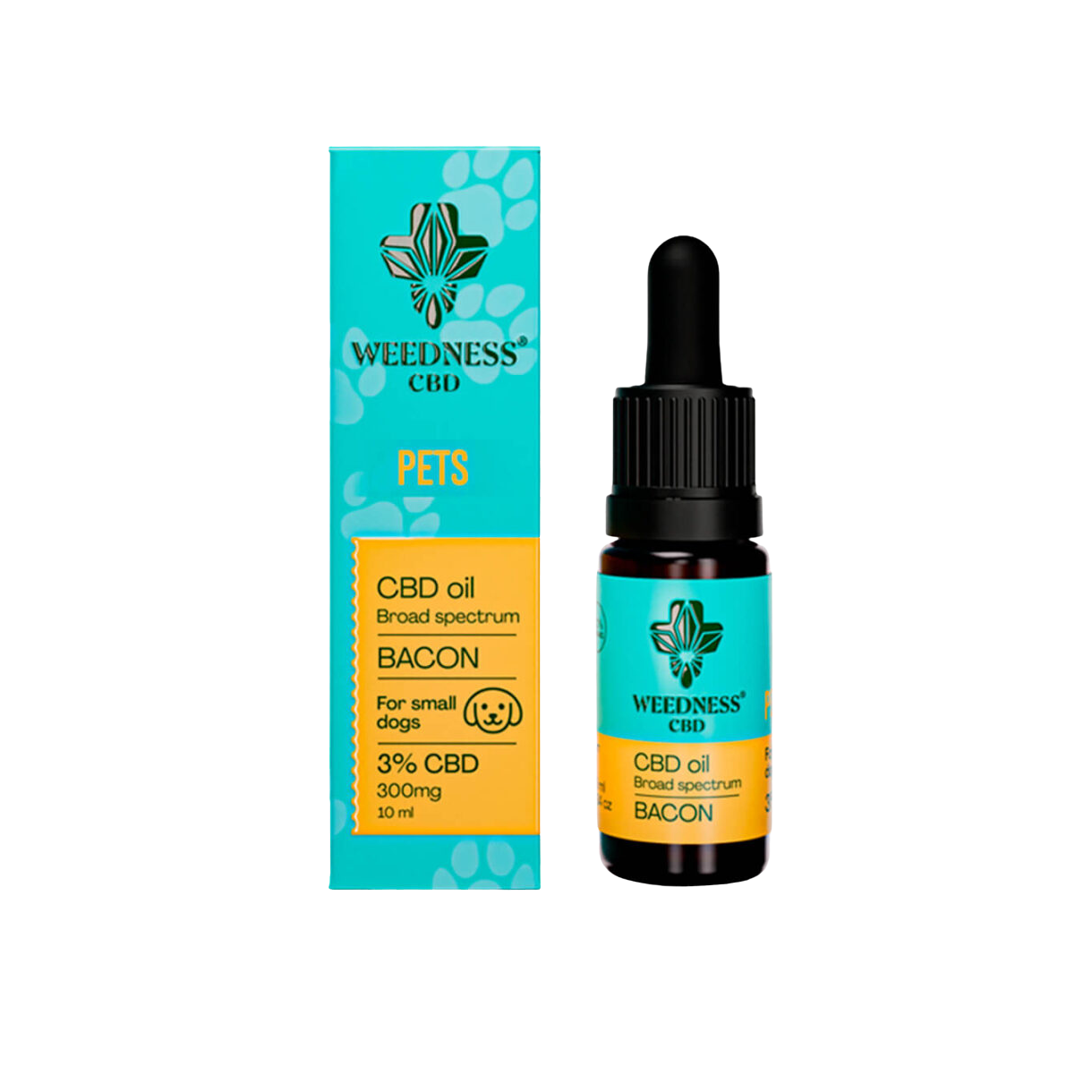 Weedness Bacon CBD Oil til små hunde 3% CBD (10ml)