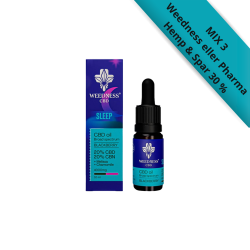 Weedness Blackberry Drops 4000mg i m�rkebl� �ske med lilla tilbudsbanner.
